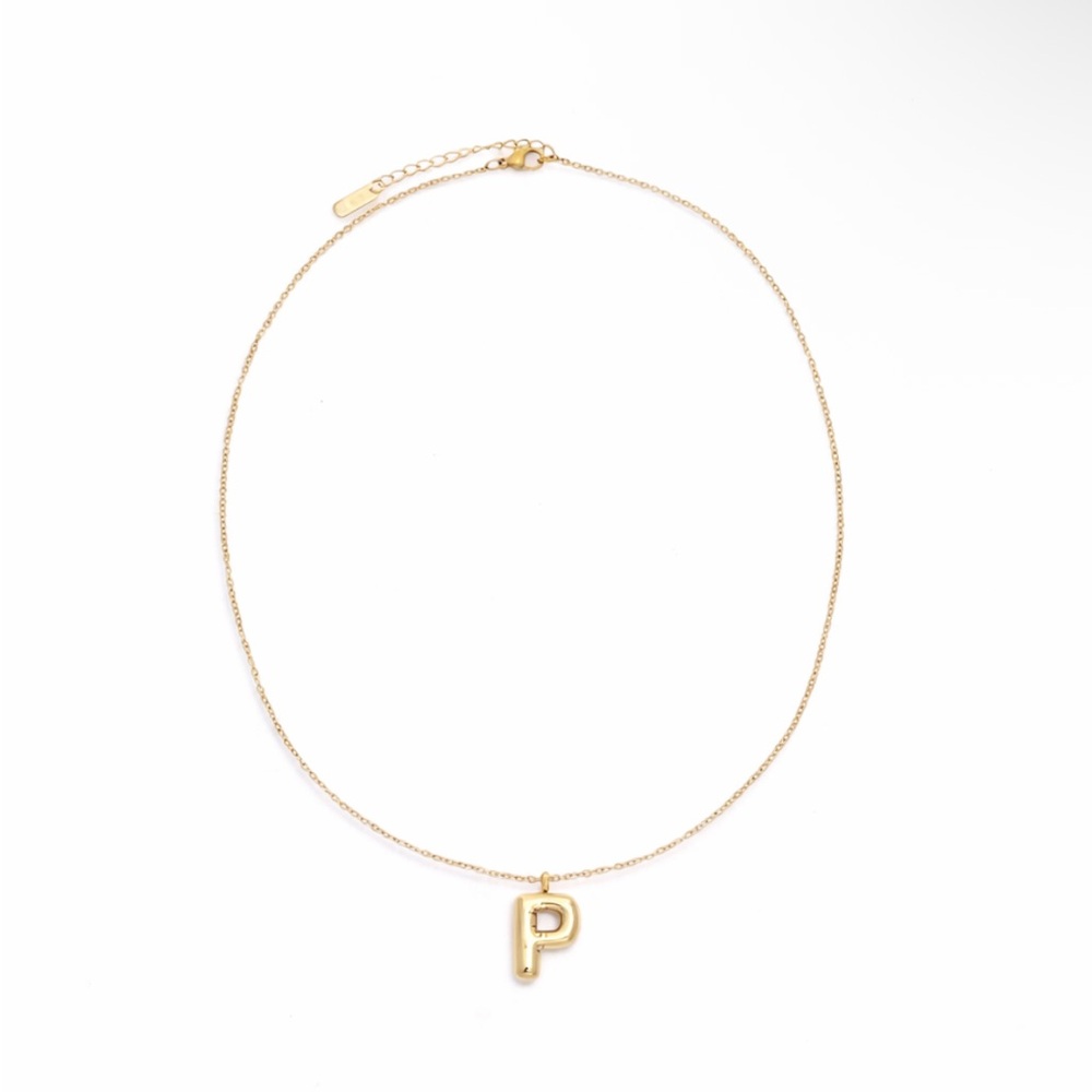 New! Gold Bubble Initial Necklace NWOT